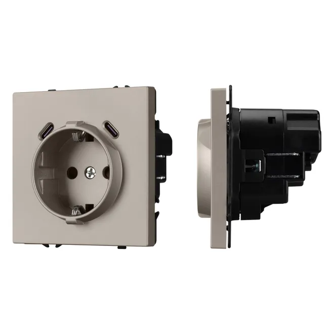 Механизм розетки с USB зарядкой SCT-NOBE-MUCC-SFPL-CA (230V, 16A) (Arlight, -)