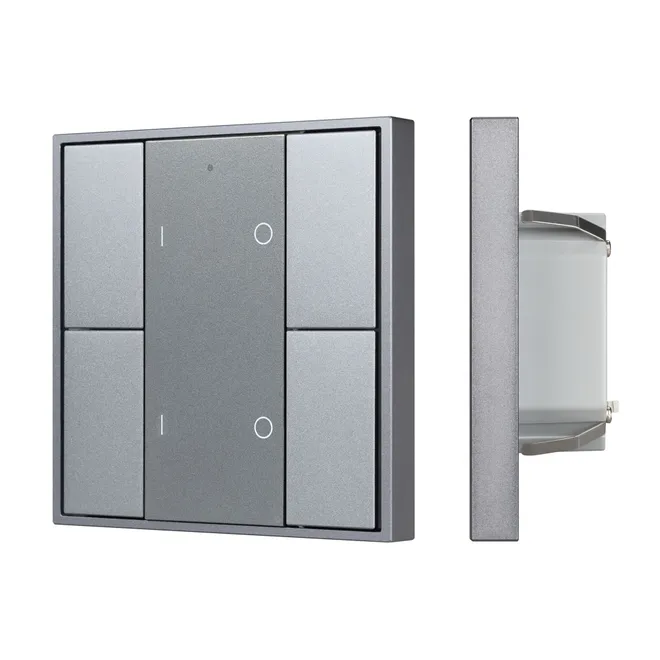 INTELLIGENT ARLIGHT Кнопочная панель DALI-201-23-2G-DIM-DT6-IN Silver (BUS, Frame) (IARL, IP20 Металл, 3 года)