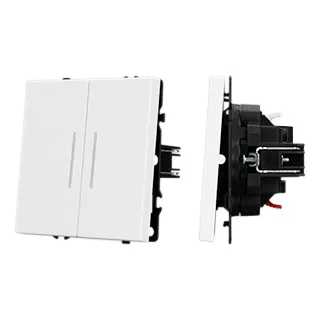 ARL NOBE Выключатель звонковый 2 кл подсветка софт-тач белый кварц SWT-MKR2-SFPL-L-WH (250V, 10A) (Arlight, -)