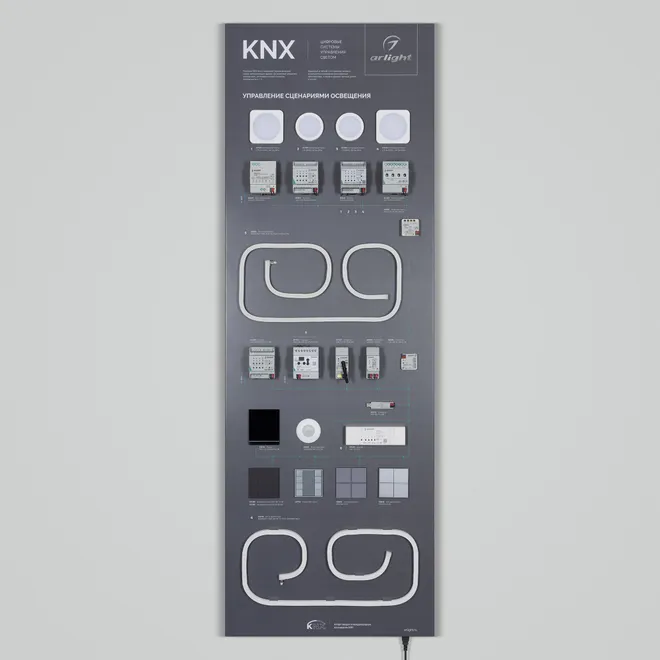 Стенд Системы Управления KNX-1760х600 мм (пленка, лого) (Arlight, -)