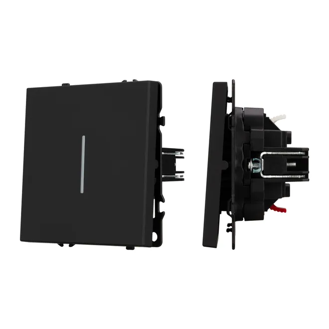 Механизм выключателя одноклавишный непроходной LED SWT-NOBE-MK01-SFPL-L-BK (230V, 10A) (Arlight, -)