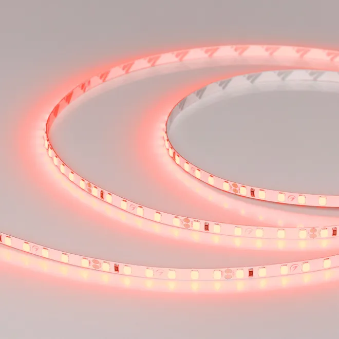 Светодиодная лента RT-A120-5mm 24V Red (9.6 W/m, IP20, 2835, 5m) (Arlight, 9.6 Вт/м, IP20)