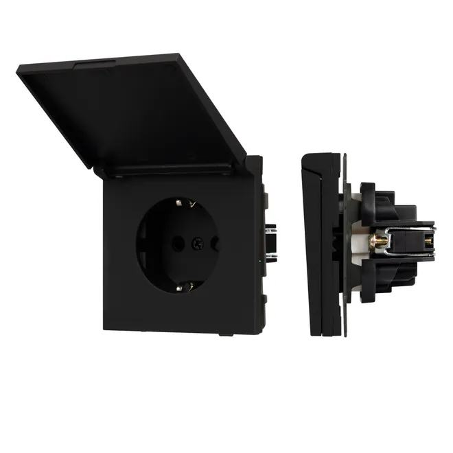 Механизм розетки влагозащищённый SCT-TENDO-MCP-SFPL-BK (230V, 16A) (Arlight, -)