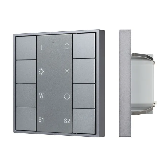 INTELLIGENT ARLIGHT Кнопочная панель DALI-201-23-1G-2SC-RGBW-DT8-IN Silver (BUS, Frame) (IARL, IP20 Металл, 3 года)