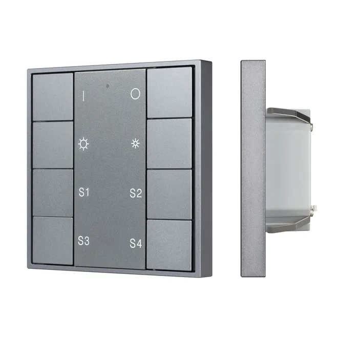 INTELLIGENT ARLIGHT Кнопочная панель DALI-201-23-1G-4SC-DIM-DT6-IN Silver (BUS, Frame) (IARL, IP20 Металл, 3 года)