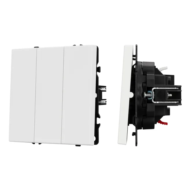 Механизм выключателя трехклавишный непроходной SWT-NOBE-MK03-SFPL-WH (230V, 10A) (Arlight, Белый кварц)
