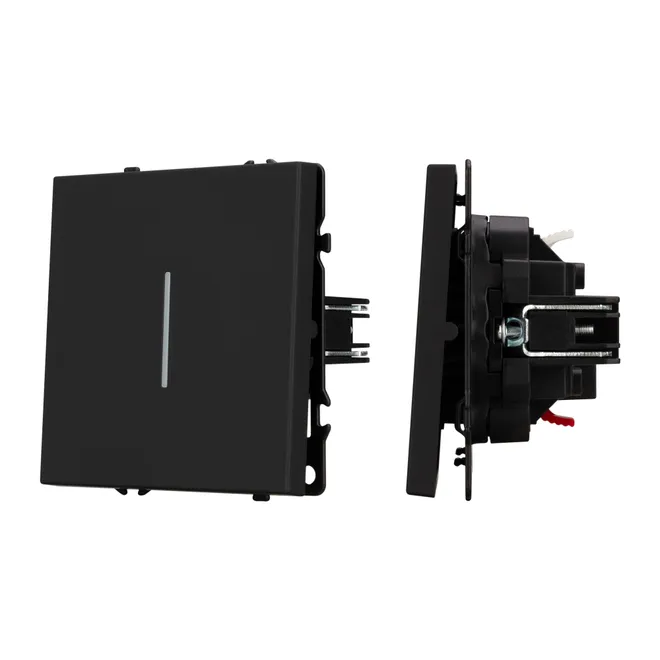 Механизм выключателя одноклавишный проходной LED SWT-NOBE-MKP1-SFPL-L-BK (230V, 10A) (Arlight, -)