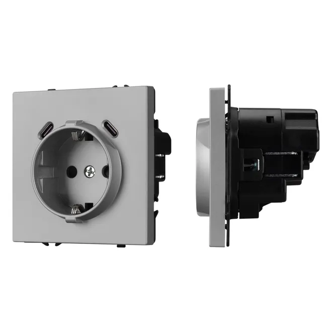 Механизм розетки с USB зарядкой SCT-NOBE-MUCC-SFPL-IS (230V, 16A) (Arlight, -)