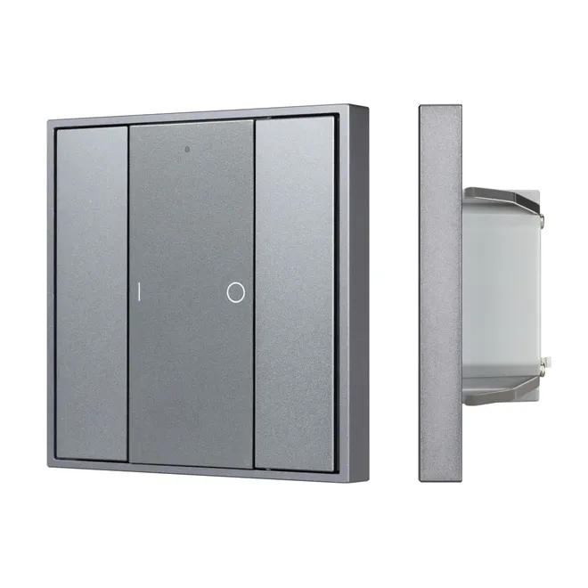 INTELLIGENT ARLIGHT Кнопочная панель DALI-201-23-1G-DIM-DT6-IN Silver (BUS, Frame) (IARL, IP20 Металл, 3 года)