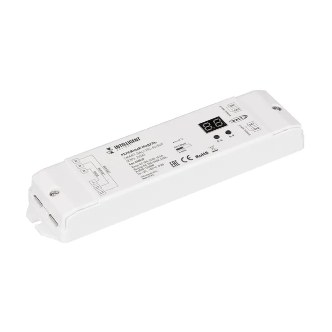 INTELLIGENT ARLIGHT Релейный модуль SMART-DALI-702-62-SUF (230V, 2x5A) (IARL, IP20 Пластик, 5 лет)